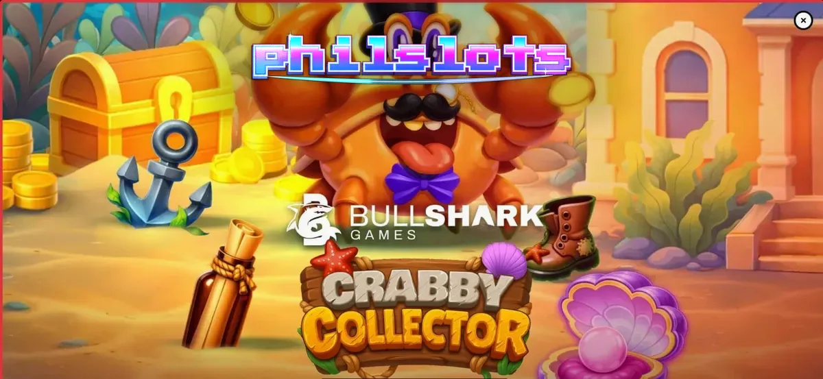 Crabby Collector slot game interface na may underwater theme at cartoon crab